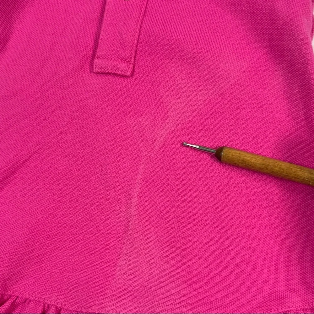 RALPH LAUREN Baby Girls’ 100% Cotton Hot Pink Polo Dress Preppy Academia Size 6M